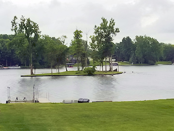 Island on lake Columbia